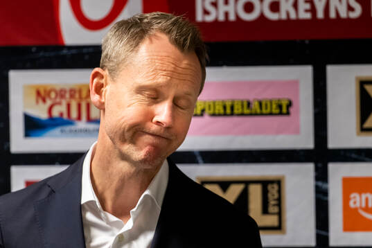 Frölundas tränare Robert Ohlsson på presskonferensen