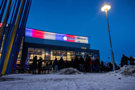 Exteriör vy av Saab Arena