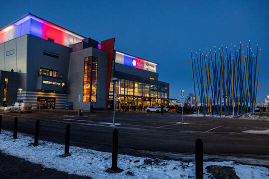 Exteriör vy av Saab Arena