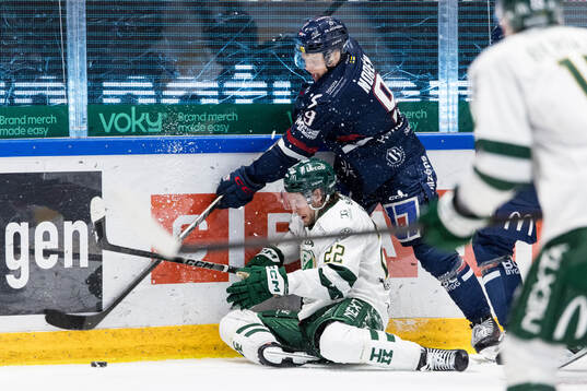 Linköpings Erik Norén och Färjestads Per Åslund