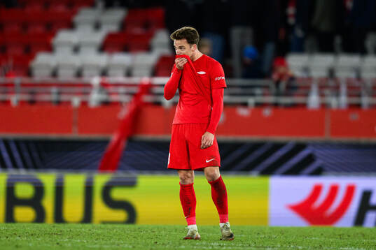 Felix Horn Myhre of Brann looks dejected