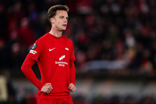 Felix Horn Myhre of Brann looks dejected