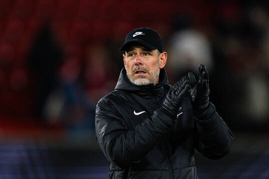 Head coach Freyr Alexandersson of Brann looks dejected