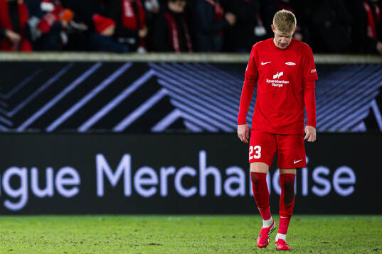 Thore Pedersen of Brann looks dejected