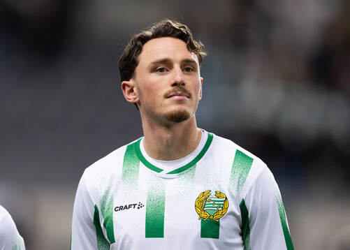 Hammarbys Noah Persson innan fotbollsmatchen i Svenska