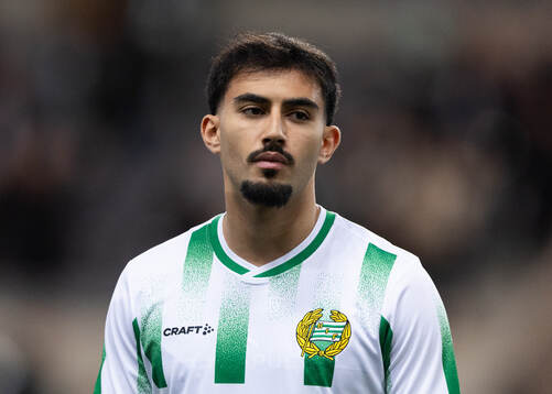 Hammarbys Montader Madjed innan fotbollsmatchen i Svenska
