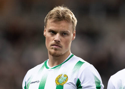 Hammarbys Victor Eriksson innan fotbollsmatchen i Svenska