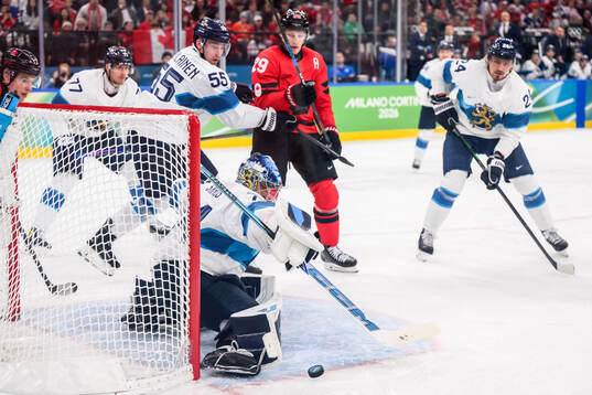Goaltender Juuse Saros of Finland in the men's ice hockey