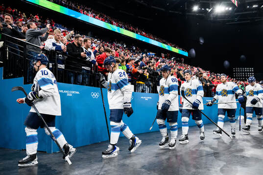 Henri Jokiharju, Roope Hintz and Teuvo Teräväinen of