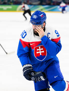 Tomas Tatar of Slovakia in the men's ice hockey semifinal