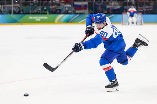 Tomas Tatar of Slovakia in the men's ice hockey semifinal