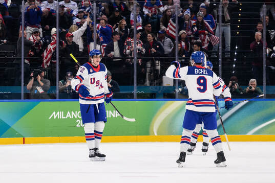 Tage Thompson of USA celebrates