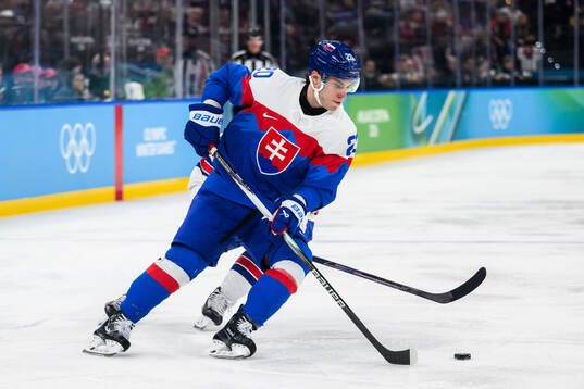 Juraj Slafkovsky of Slovakia in the men's ice hockey