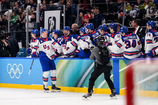 Brady Tkachuk of USA celebrates