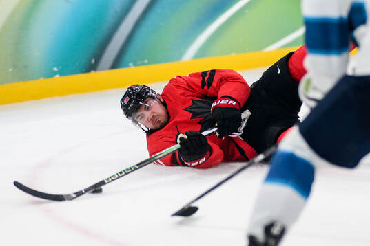 Nick Suzuki of Canada in the men's ice hockey semifinal