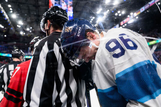 Mikko Rantanen of Finland looks dejected
