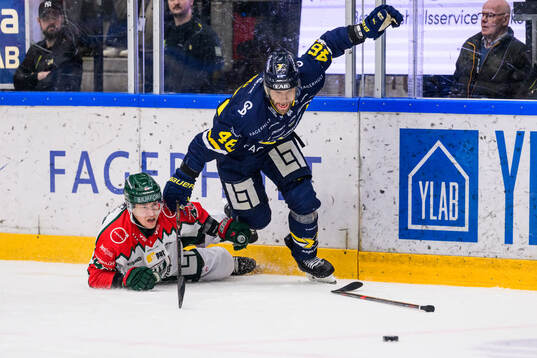 HV71s Joona Luoto och Frölundas Tom Nilsson