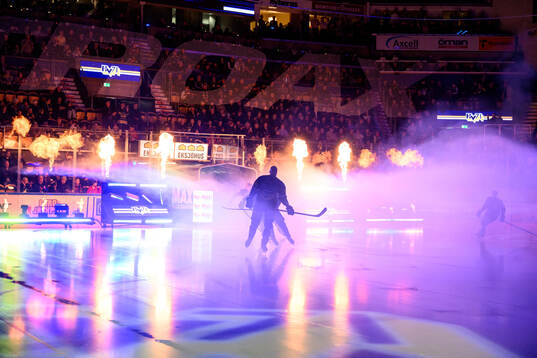 HV71s spelare åker in på isen