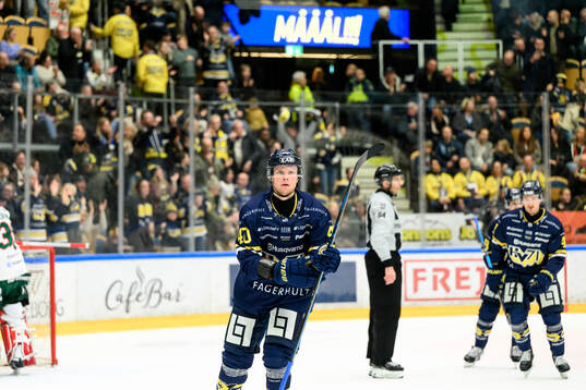 HV71s Oskar Stål-Lyrenäs jublar