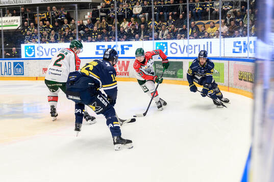 Frölundas Theodor Niederbach och HV71s Joona Luoto