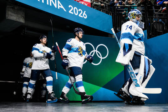 Joel Armia, Sebastian Aho and goaltender Juuse Saros of