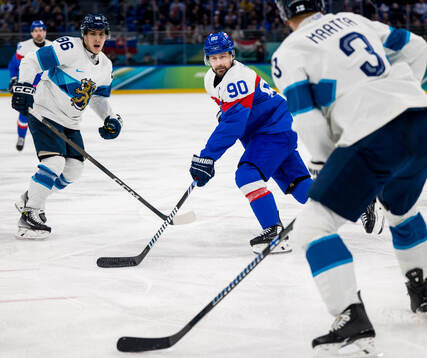 Tomas Tatar of Slovakia in the men's ice hockey bronze