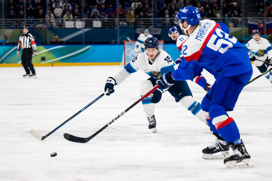 Anton Lundell of Finland in the men's ice hockey bronze