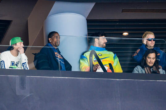 Artist Travis Scott in the stands
