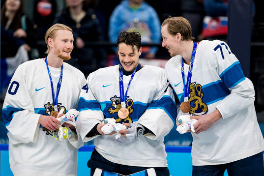 Goaltender Joonas Korpisalo, goaltender Juuse Saros and