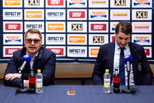 Växjös tränare Björn Hellkvist och Malmö Redhawks