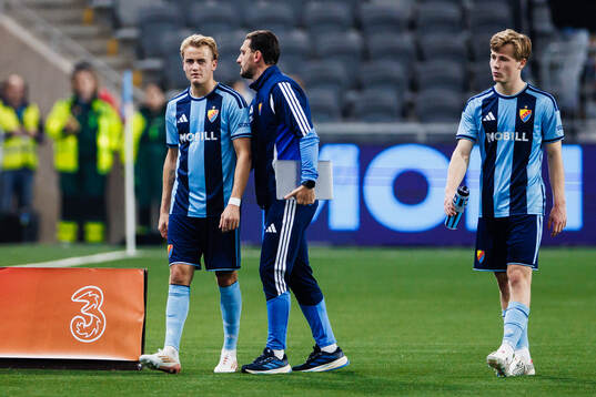Djurgårdens Oskar Fallenius och Bo Hegland deppar