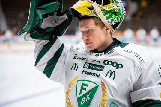 Färjestads målvakt Melker Thelin