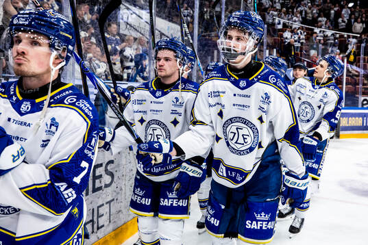 Leksands Olle Strandell och Tinus Luc Koblar jubel