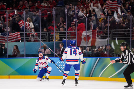 Matt Boldy of USA celebrates