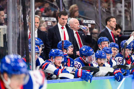 Head coach Mike Sullivan of USA in the men's ice hockey