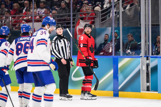 Sam Bennett of Canada in the men's ice hockey final between