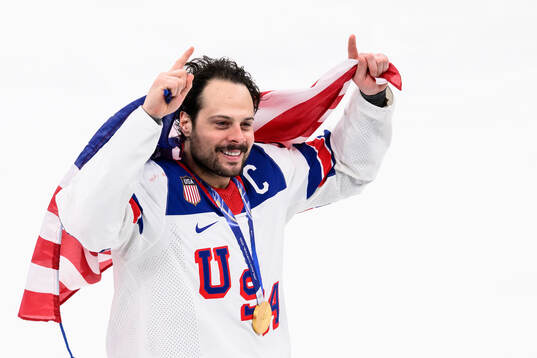 Auston Matthews of USA celebrates