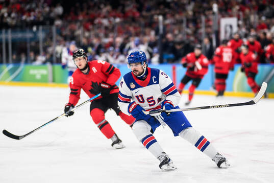 Auston Matthews of USA in the men's ice hockey final