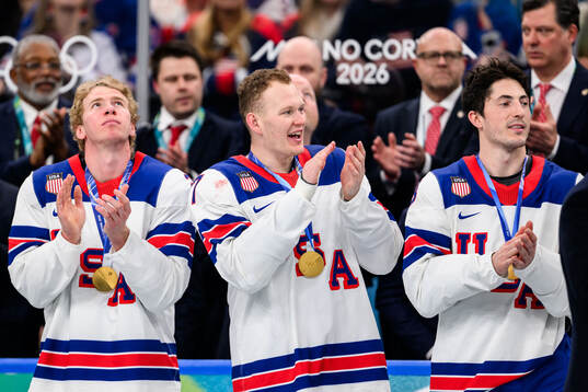 Brady Tkachuk of USA celebrates