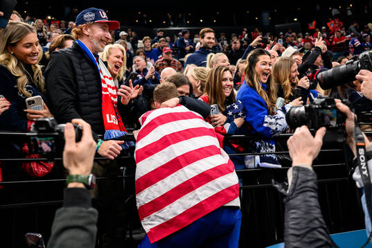 Brady Tkachuk of USA celebrate