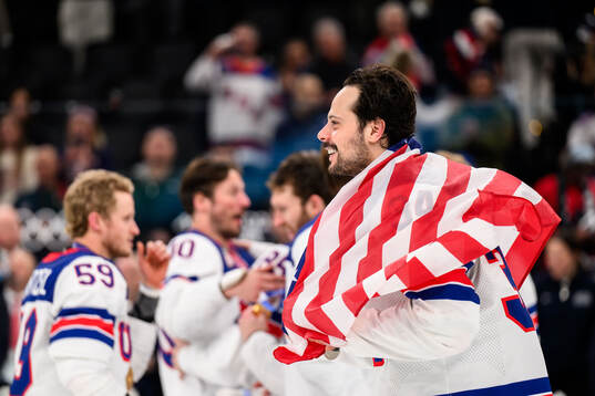Auston Matthews of USA celebrates