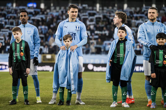 Malmö FFs Taha Ali, Yanis Karabelyov, Johan Karlsson och