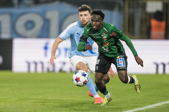 Malmö FFs Colin Rösler och Varbergs Nuurdin Ali Mohudin