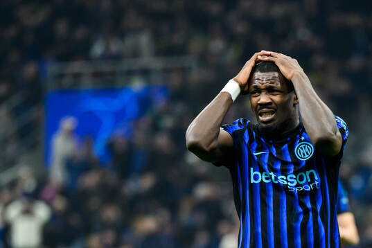 Marcus Thuram of Inter looks dejected