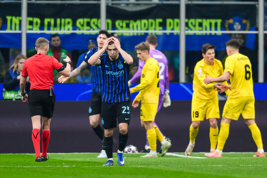 Nicolò Barella of Inter looks dejected