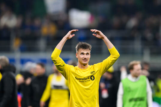 Odin Bjørtuft of Bodø/Glimt celebrates