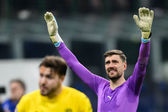 Goalkeeper Nikita Haikin of Bodø/Glimt celebrates