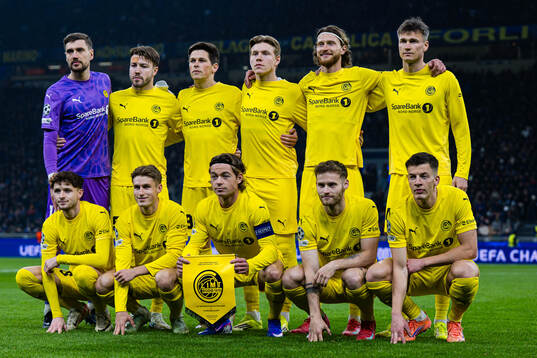 The starting eleven of Bodø/Glimt, from the top left;