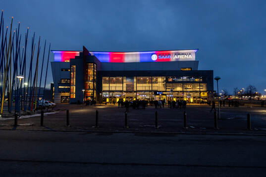 Exteriör vy av Saab Arena