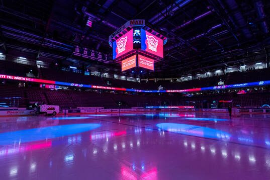 Interiör vy av Saab Arena
